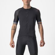 Castelli - tricou pentru ciclism cu maneca scurta Entrata IV - negru albastru portocaliu