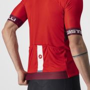 Castelli - tricou pentru ciclism cu maneca scurta Entrata IV - rosu visiniu alb