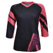 Tricou FUNKIER Dolomiti-W Enduro Women 3/4 sleeve - Black/Pink