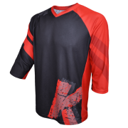 Tricou FUNKIER Dolomiti Enduro - Negru/Rosu