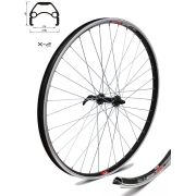 Roata CROSSER X2 36H 26" Fata QR Disc capsata Negru