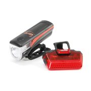 Far + stop CONTEC Speed Led - 20lux - negru/rosu