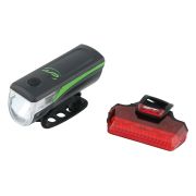 Far + stop CONTEC Speed Led - 20lux - negru/verde