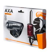 Far + stop AXA Greenline 50 lux USB 2 leduri - Negru