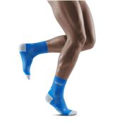 CEP - Sosete scurte compresie 16cm pentru barbati Short ultralight Socks - albastru electric gri deschis