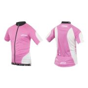 Tricou ciclism Force Kid Star 128-140 cm roz/alb