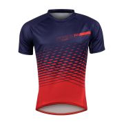 Tricou maneca scurta Force MTB Angle albastru/rosu