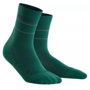 CEP - sosete medii de compresie 18cm pentru barbati Mid Cut Reflective - verde reflect