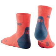 CEP - sosete scurte de compresie 16cm, pentru femei Short Socks 3.0 - portocaliu coral gri inchis