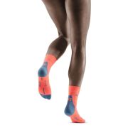 CEP - sosete scurte de compresie 16cm, pentru femei Short Socks 3.0 - portocaliu coral gri inchis