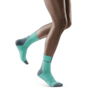 CEP - sosete scurte de compresie 16cm, pentru femei Short Socks 3.0 - verde gheta gri