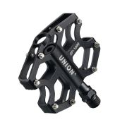 Pedale Union SP-1090 aluminiu extrudat negru + CNC, ax Cr-Mo, platforma, rulmenti capsulati AM