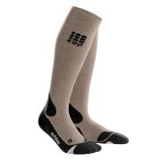 CEP - Sosete lungi sport pentru femei Merino PRO+ outdoor women socks - maro deschis nisip negru