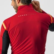 Castelli - Jacheta ciclism vreme rece 2 in 1 cu maneci detasabile, Perfetto Ros Convertible - rosu portocaliu