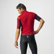 Castelli - Jacheta ciclism vreme rece 2 in 1 cu maneci detasabile, Perfetto Ros Convertible - rosu portocaliu