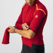 Castelli - Jacheta ciclism vreme rece 2 in 1 cu maneci detasabile, Perfetto Ros Convertible - rosu portocaliu