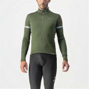 Castelli - bluza ciclism maneca lunga Fondo 2 FZ jersey - verde militar gri argintiu