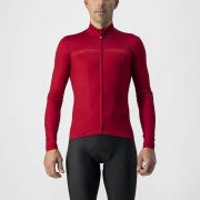 Castelli - bluza ciclism maneca lunga pentru barbati PRO Thermal Mid LS jersey - rosu inchis