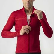Castelli - bluza ciclism maneca lunga pentru barbati PRO Thermal Mid LS jersey - rosu inchis
