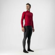 Castelli - bluza ciclism maneca lunga pentru barbati PRO Thermal Mid LS jersey - rosu inchis
