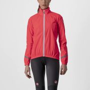 Castelli - jacheta ciclism pentru femei ploaie Emergency 2 Rain jacket - roz briliant