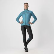 Castelli - jacheta ciclism vreme rece pentru femei Dinamica jacket - albastru teal gri reflectorizant