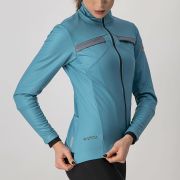 Castelli - jacheta ciclism vreme rece pentru femei Dinamica jacket - albastru teal gri reflectorizant