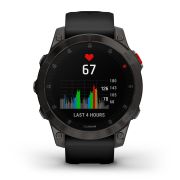 Garmin - Epix Gen 2 Sapphire smartwatch premium cu GPS si AMOLED - ramă gri din titanium DLC, carcasă neagră si curea din silicon neagră