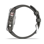 Garmin - Epix Gen 2 smartwatch premium cu GPS si AMOLED - ramă argintie din oţel inoxidabil, carcasă neagră si curea din silicon