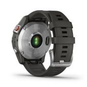 Garmin - Epix Gen 2 smartwatch premium cu GPS si AMOLED - ramă argintie din oţel inoxidabil, carcasă neagră si curea din silicon