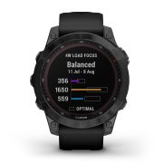Garmin - fenix 7 Sapphire Solar ceas multisport cu GPS - ramă neagră DLC Titanium și curea din silicon neagră