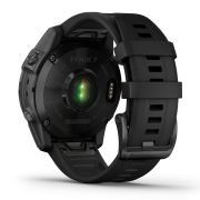 Garmin - fenix 7 Sapphire Solar ceas multisport cu GPS - ramă neagră DLC Titanium și curea din silicon neagră
