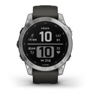 Garmin - fenix 7 ceas multisport cu GPS - ramă argintie și curea din silicon gri