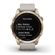 Garmin - fenix 7s Sapphire Solar ceas multisport cu GPS - ramă aurie Titanium si curea din silicon crem