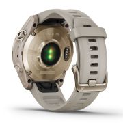 Garmin - fenix 7s Sapphire Solar ceas multisport cu GPS - ramă aurie Titanium si curea din silicon crem