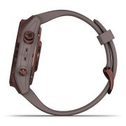 Garmin - fenix 7s Sapphire Solar ceas multisport cu GPS - ramă bronz închis Titanium si curea din silicon gri închis