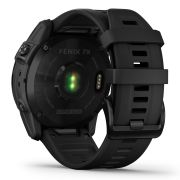 Garmin - fenix 7x Sapphire Solar ceas multisport cu GPS - ramă neagră Titanium DLC și curea din silicon neagră