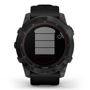 Garmin - fenix 7x Sapphire Solar ceas multisport cu GPS - ramă neagră Titanium DLC și curea din silicon neagră