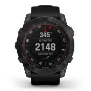 Garmin - fenix 7x Solar ceas multisport cu GPS - ramă gri închis și curea din silicon neagră