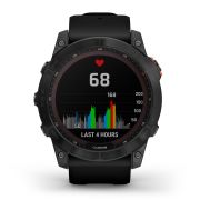 Garmin - fenix 7x Solar ceas multisport cu GPS - ramă gri închis și curea din silicon neagră