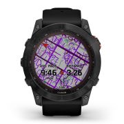 Garmin - fenix 7x Solar ceas multisport cu GPS - ramă gri închis și curea din silicon neagră