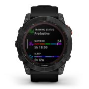 Garmin - fenix 7x Solar ceas multisport cu GPS - ramă gri închis și curea din silicon neagră