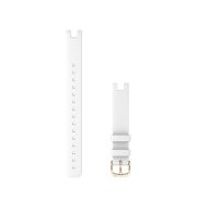 Garmin Lily curea piele italiană 14mm - albă cu elemente metalice aurii crem - large