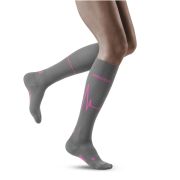 CEP - Sosete de compresie pentru femei Heartbeat Woman Tall comp  - gri roz vulcan flame