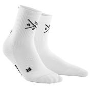 CEP - Sosete scurte compresie mid cut pentru femei Xtra Mile socks - alb negru