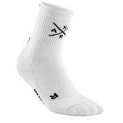 CEP - Sosete scurte compresie mid cut pentru femei Xtra Mile socks - alb negru