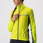 Castelli Squadra Stretch W - jacheta ciclism anti vant pentru femei - galben-fluo