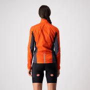 Castelli Squadra Stretch W - jacheta ciclism anti vant pentru femei - portocaliu-gri
