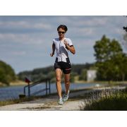 Castelli - costum trisuit triatlon pentru femei, maneca scurta Free Sanremo 2 W Suit - albastru inchis albastru deschis dungi multicolore