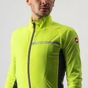 Castelli Squadra stretch - jacheta ciclism anti vant - galben fluo gri